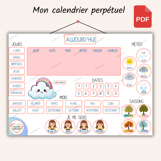 Calendrier perpétuel Fille